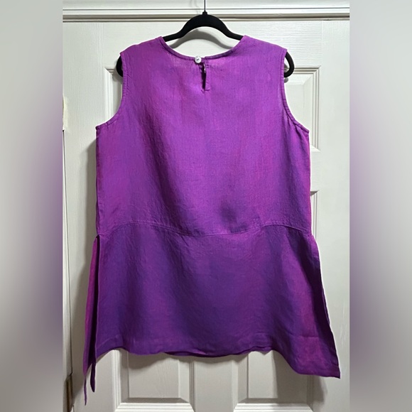 EUC bryn Walker Purple Sleeveless 100% Linen Tunic Top Size Large - Picture 2 of 7